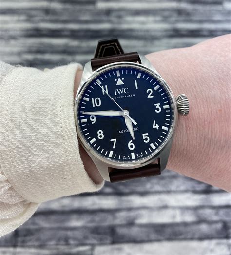 iwc big pilot 43 on wrist|iwc big pilot 43 blue.